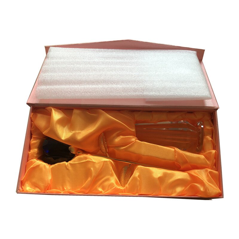 Glass Crystal Rose Factory - OEM Hot Sale Blue with Vases for Wedding