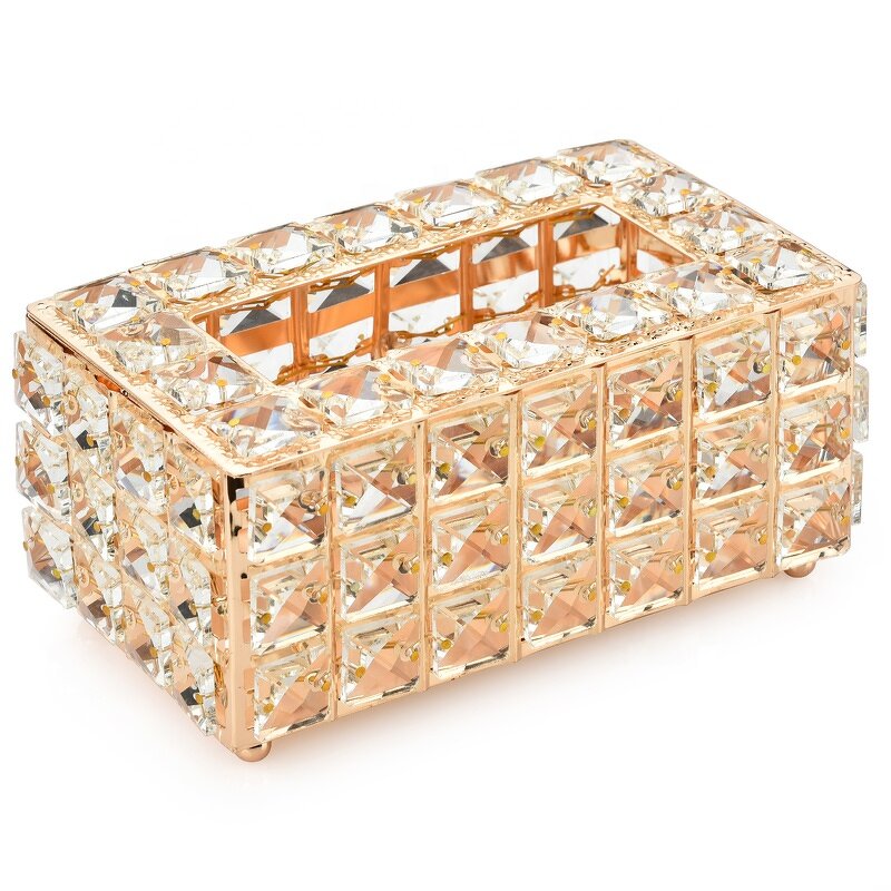 Crystal Tissue Box Manufacturer - OEM New Style Clear Glass Rectangle