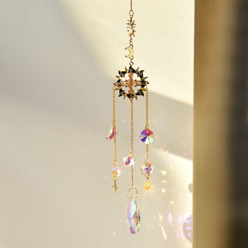 Sun Catcher Factory - OEM Custom Hanging Crystal Moon Star Suncatcher