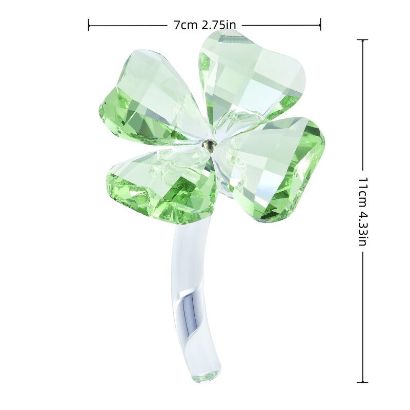 Crystal Figurine Supplier - OEM Four-Leaf Clover Glass Ornament