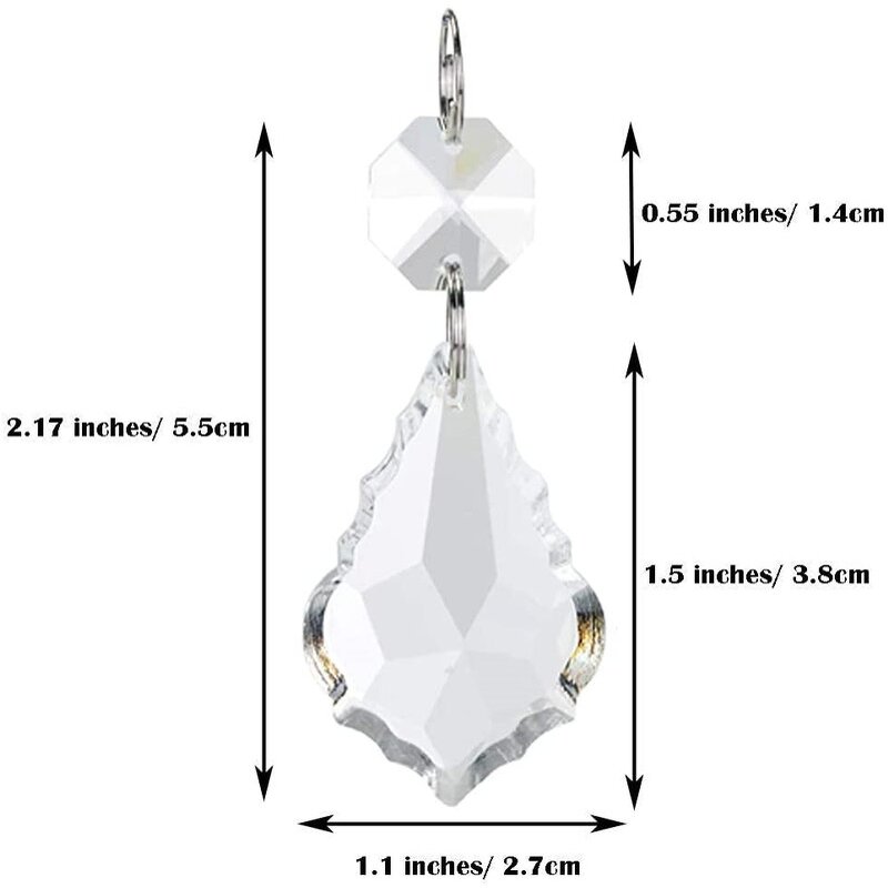 Crystal Pendant Supplier - OEM 38mm Hanging Maple Leaf Chandelier Prisms