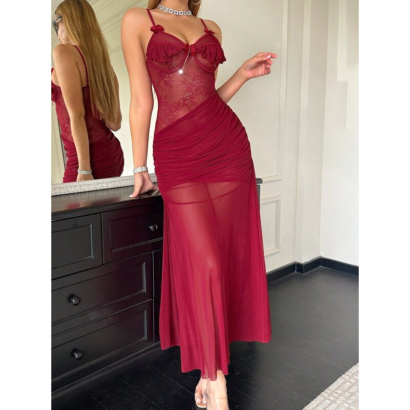 Babydoll Supplier - OEM TDZ149 Luxury Long Dress Lace