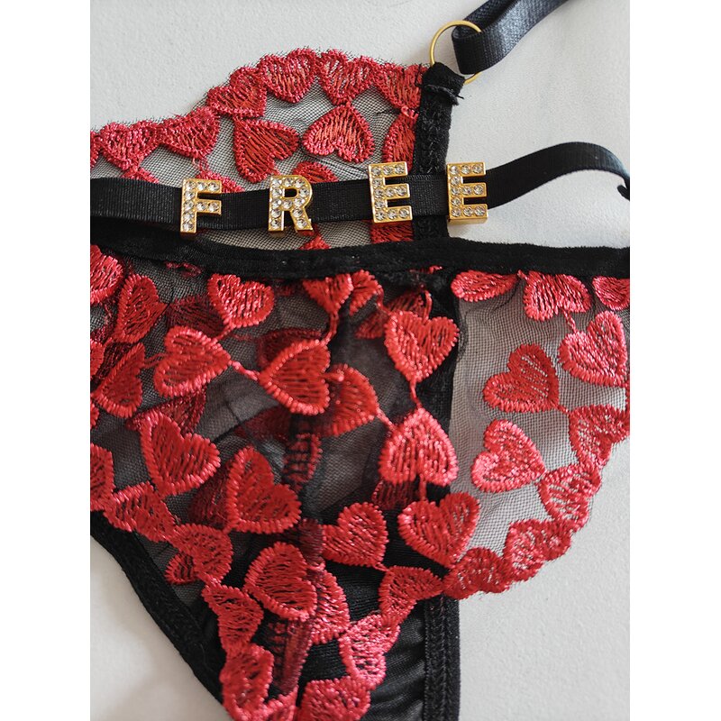 Valentine Underwear Manufacturer - OEM High Quality Free Custom Rhinestone