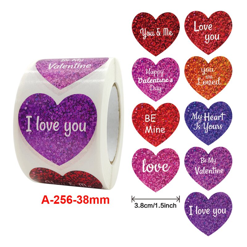 Valentine Sticker Manufacturer - OEM 2023 Red Heart Shape I love You