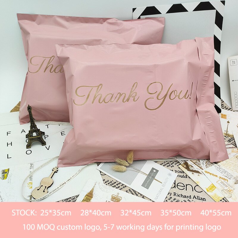 Mailing Bags Manufacturer - OEM RTS Pink Thank You 40X55cm Custom