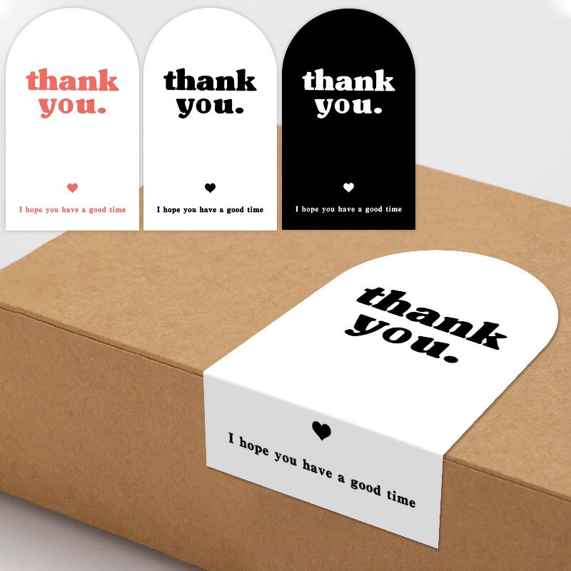 Thank You Sticker Manufacturer - OEM 9x5.4cm 50pcs/bag Heart Packing