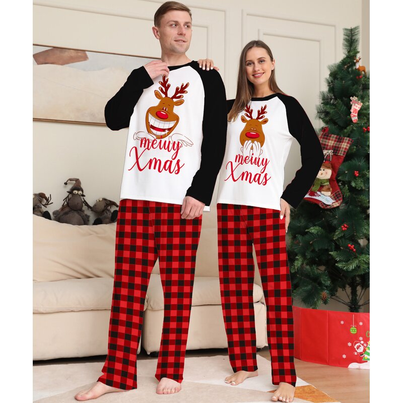 Christmas Pajamas Factory - OEM RTS Two Pieces Long Sleeve Plaid