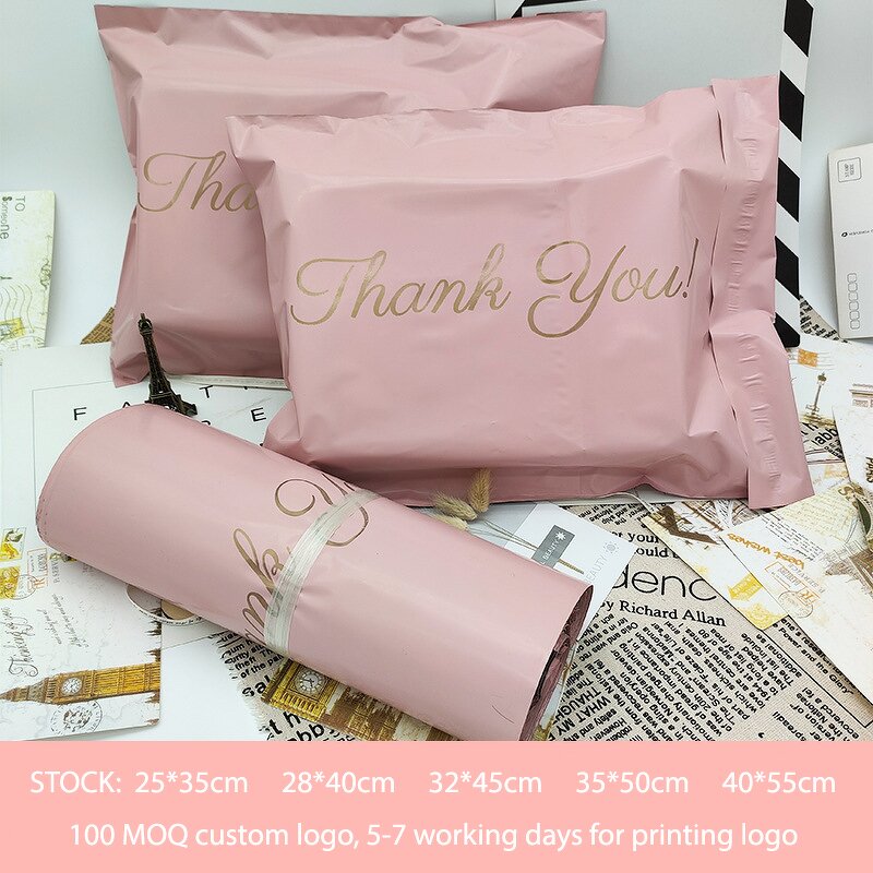 Mailing Bags Manufacturer - OEM RTS Pink Thank You 40X55cm Custom