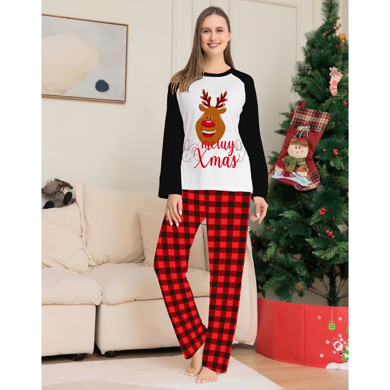 Christmas Pajamas Factory - OEM RTS Two Pieces Long Sleeve Plaid