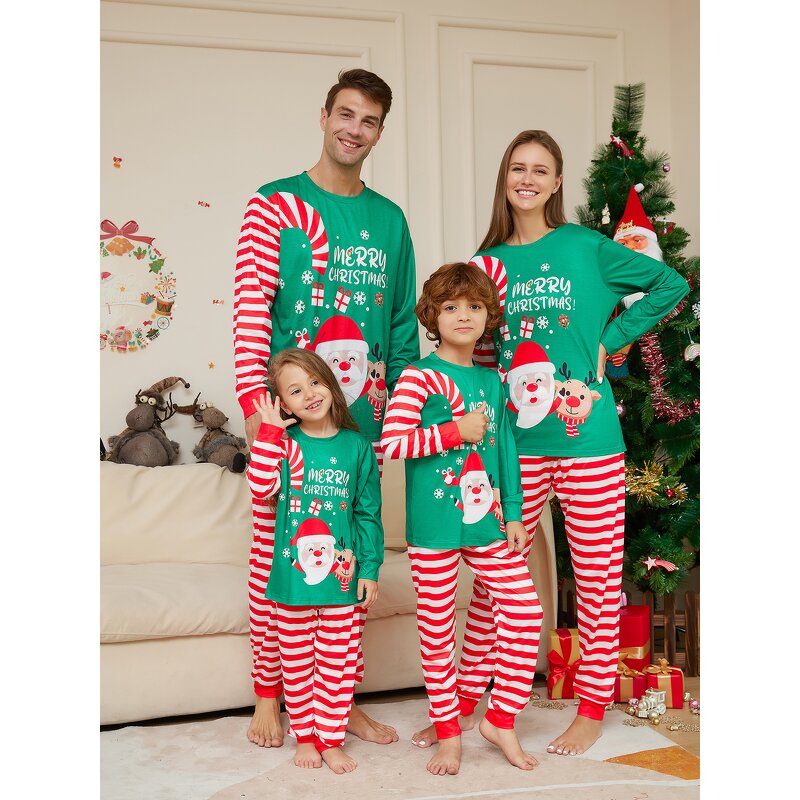 Christmas Pajamas Supplier - OEM 2024 Kids Baby Matching Long 2 Piece