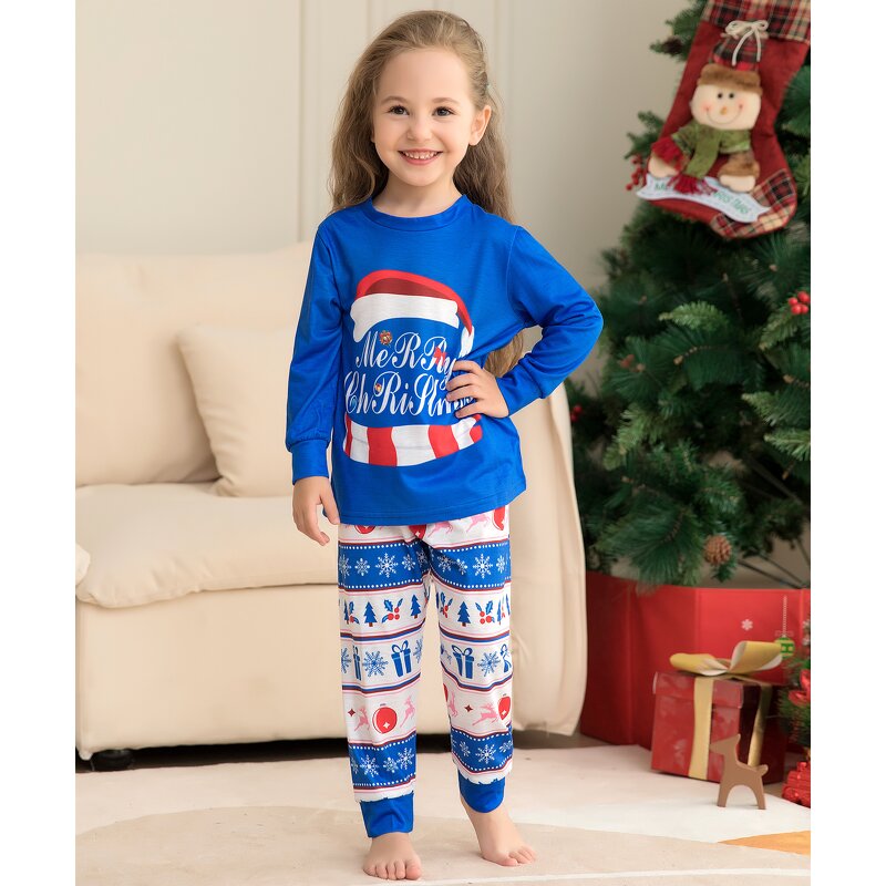 Christmas Pajamas Factory - OEM 2024 Stock Wholesale Blue Xmas Set
