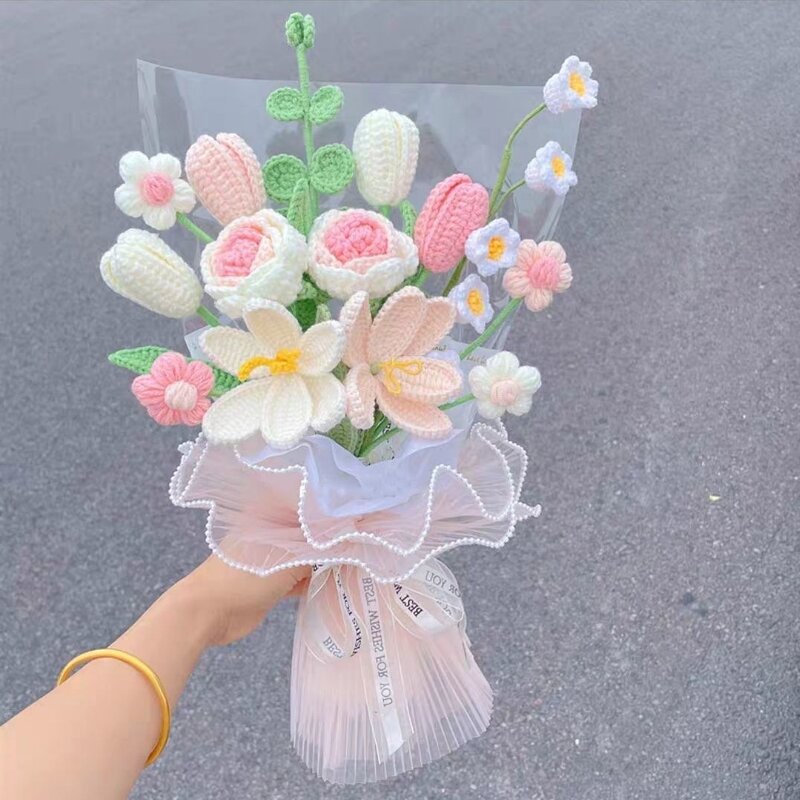 Crochet Flower Manufacturer - OEM 2024 Forever Handmade Rose Bouquet