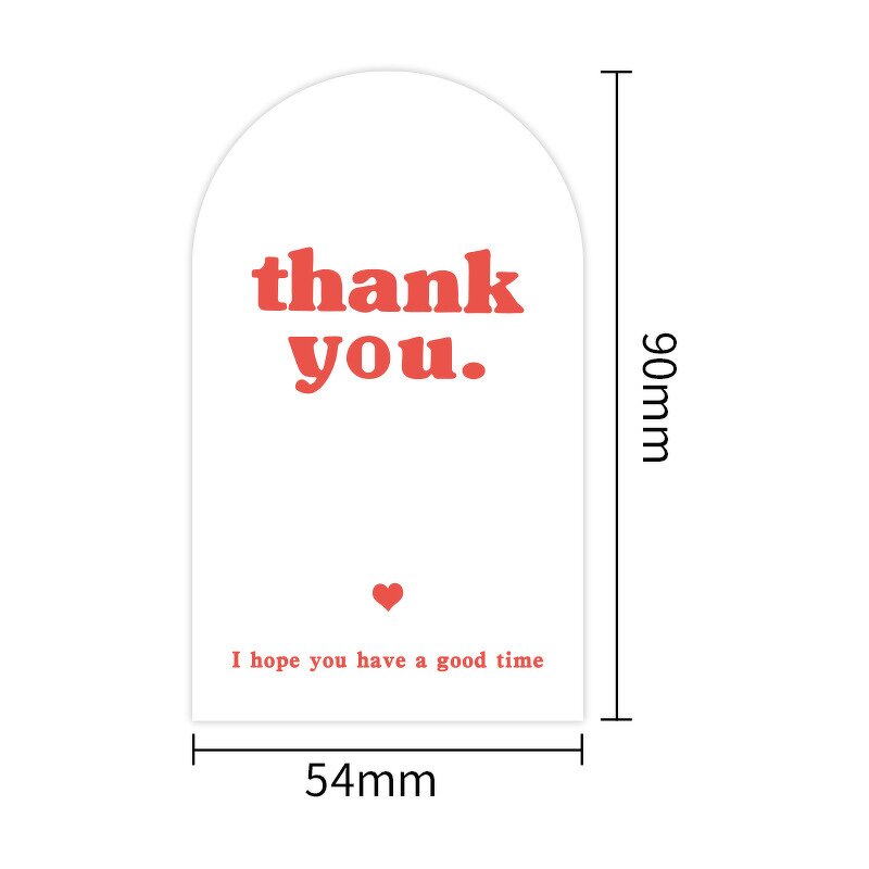 Thank You Sticker Manufacturer - OEM 9x5.4cm 50pcs/bag Heart Packing