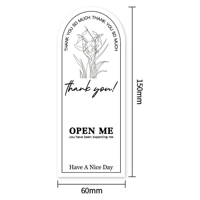 Thank You Sticker Factory - OEM 15x6cm 50pcs/bag Open Me Have