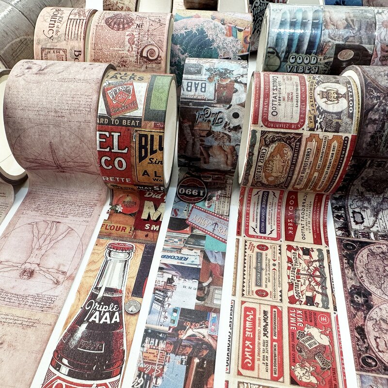 Washi Tape Supplier - OEM 4 Rolls 3m Retro Traveller Journal Decoration