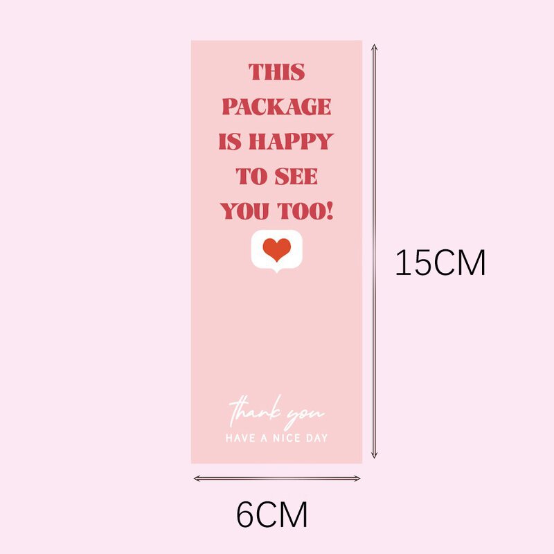 Thank You Stickers Supplier - OEM 50pcs/bag 6x15cm Pink Lips