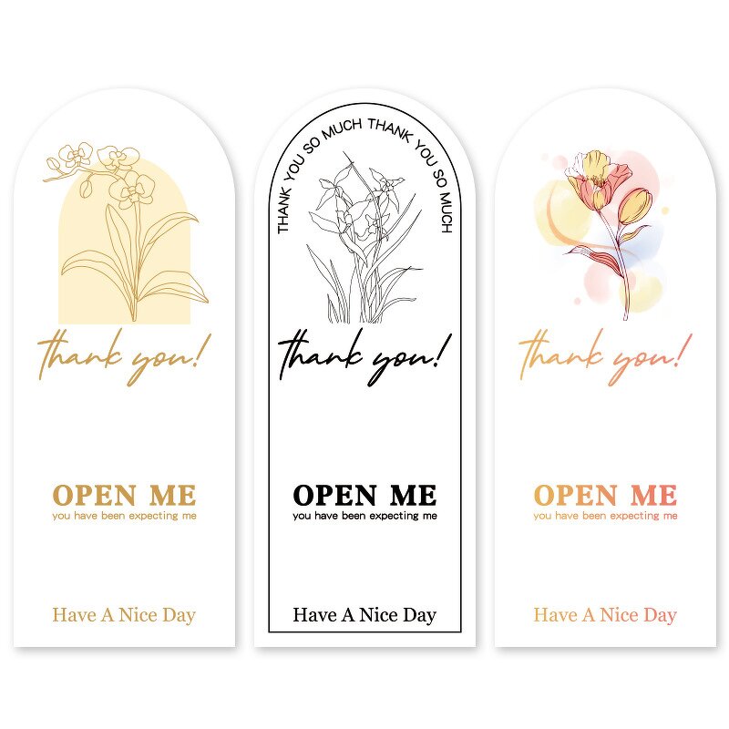 Thank You Sticker Factory - OEM 15x6cm 50pcs/bag Open Me Have