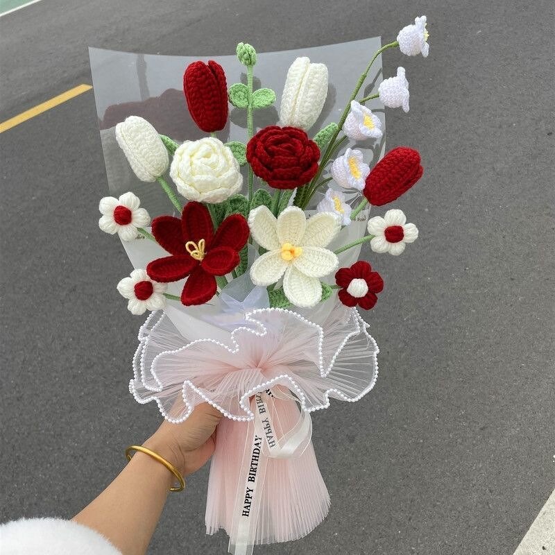 Crochet Flower Manufacturer - OEM 2024 Forever Handmade Rose Bouquet