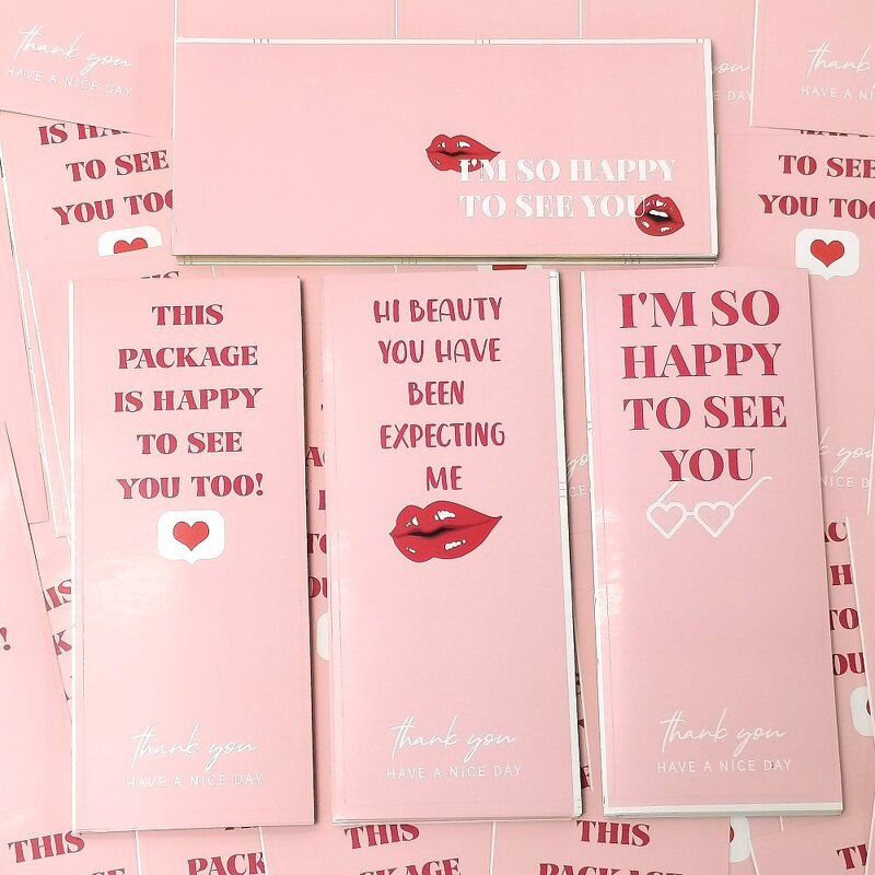 Thank You Stickers Supplier - OEM 50pcs/bag 6x15cm Pink Lips