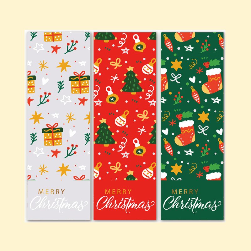Christmas Stickers Manufacturer - OEM In Bulk 30pcs/bag 3x9cm Gift