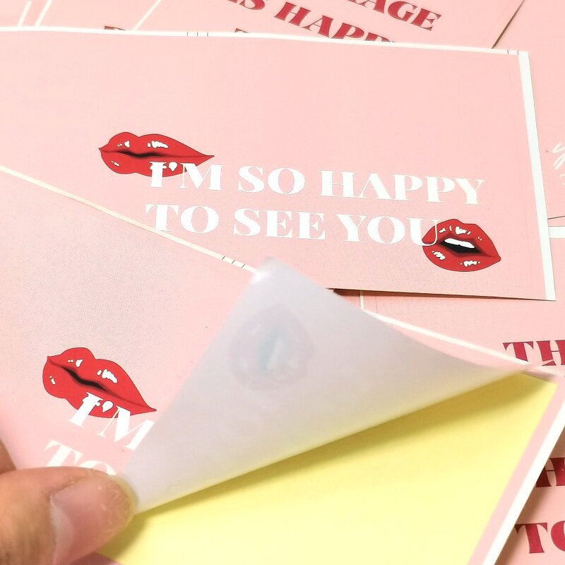Thank You Stickers Supplier - OEM 50pcs/bag 6x15cm Pink Lips