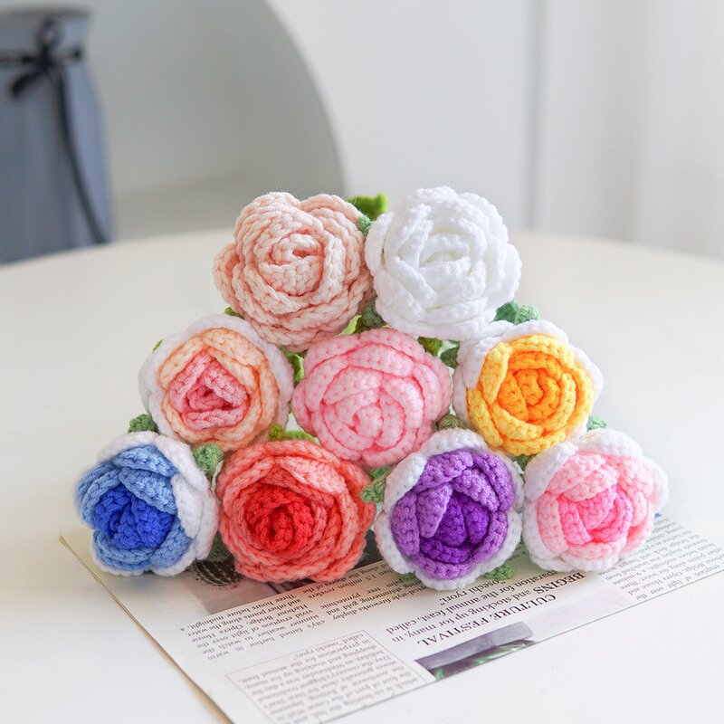 Crochet Flower Manufacturer - OEM 2024 Forever Handmade Rose Bouquet