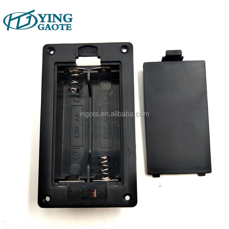 Battery Pack Factory - Panel Surface Mounted 3V 2AA Black with Switch Cover