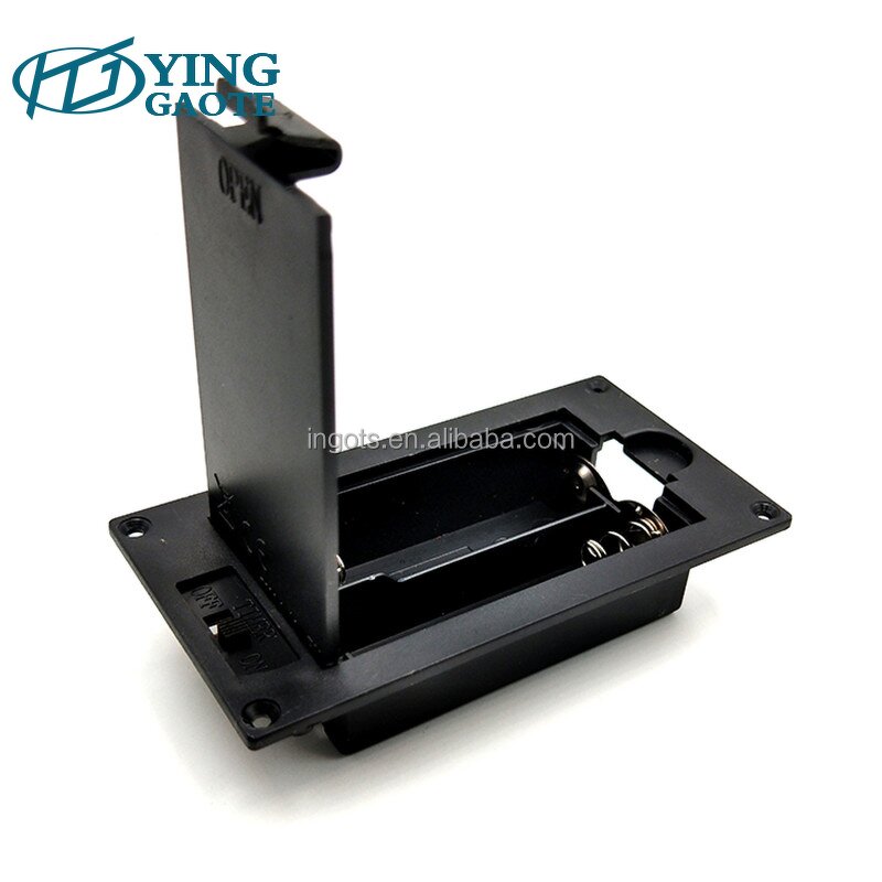 Battery Box Factory - Black Flip Embedded 3V 2AA Panel Surface Mounted Pack