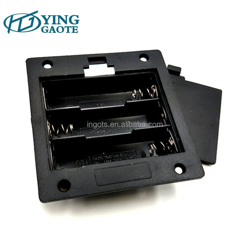 Battery Pack Factory - Custom NO-switch Black 4.5V 3AA Embedded with Cover