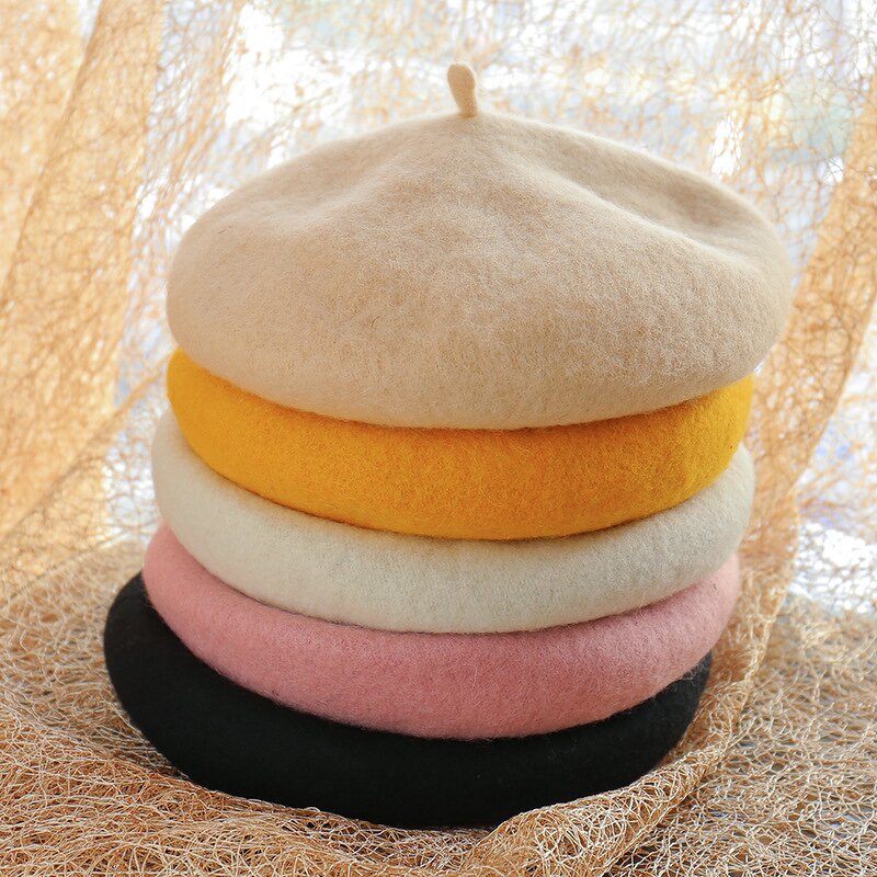 Flat Top Hat Manufacturer - OEM Custom Solid Color Wool Beret
