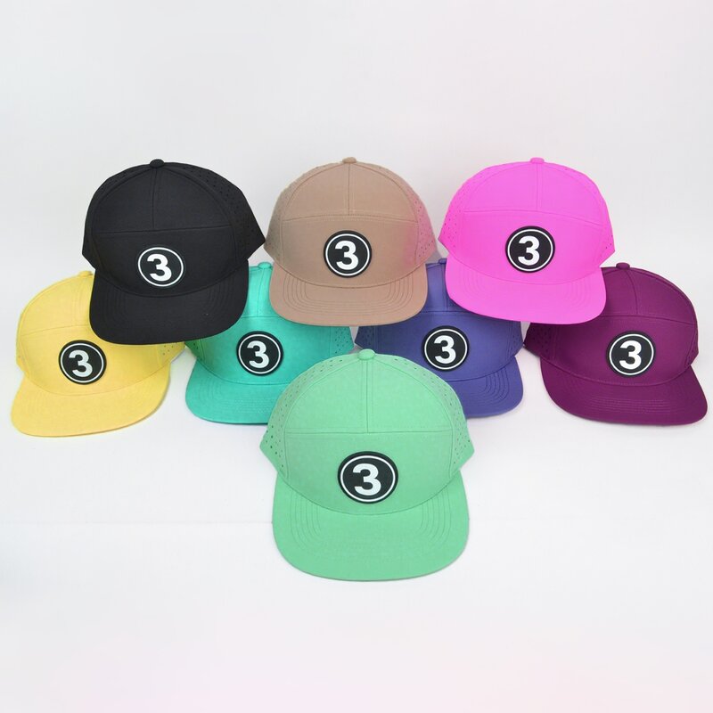 Snapback Baseball Cap Supplier - OEM Custom 7-Panel Laser Cut Mesh Cap