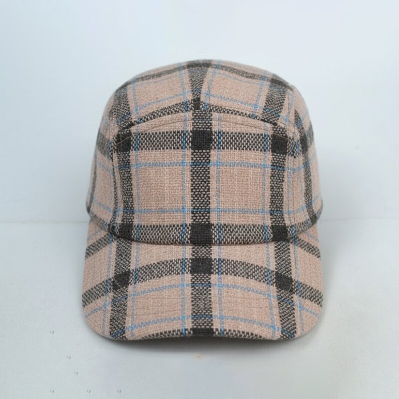 Camp Hat Factory - OEM Custom Woolen Checked Stripe Dad Hat