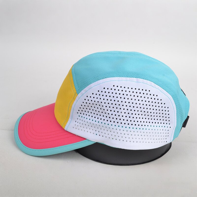 Camping Hat Supplier - BSCI Custom Recycled Laser Cut 5-Panel Cap