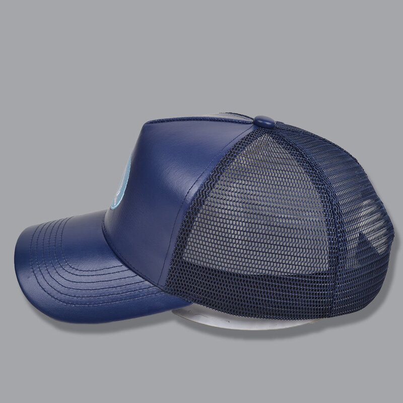 Mesh Baseball Cap Manufacturer - OEM Custom 5-Panel PU Leather Cap