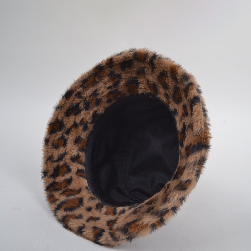 Fisherman Cap Manufacturer - OEM Custom Faux Fur Leopard Bucket Hat