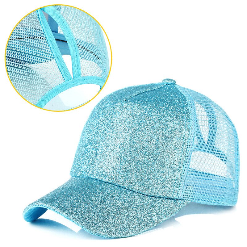Baseball Cap Manufacturer - OEM Custom Glitter Ponytail Women's Cap