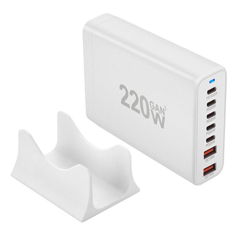 Charger Supplier - 220W 5 Port PD Type C GaN High Power Fast Charger