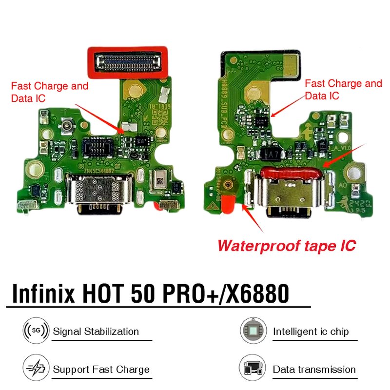 Charging Port Supplier - OEM Flex Board for Infinix Hot 50 Pro+