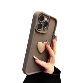 iPhone Case Factory - OEM 3D Heart Silicone Gel Matte Case for iPhone XR