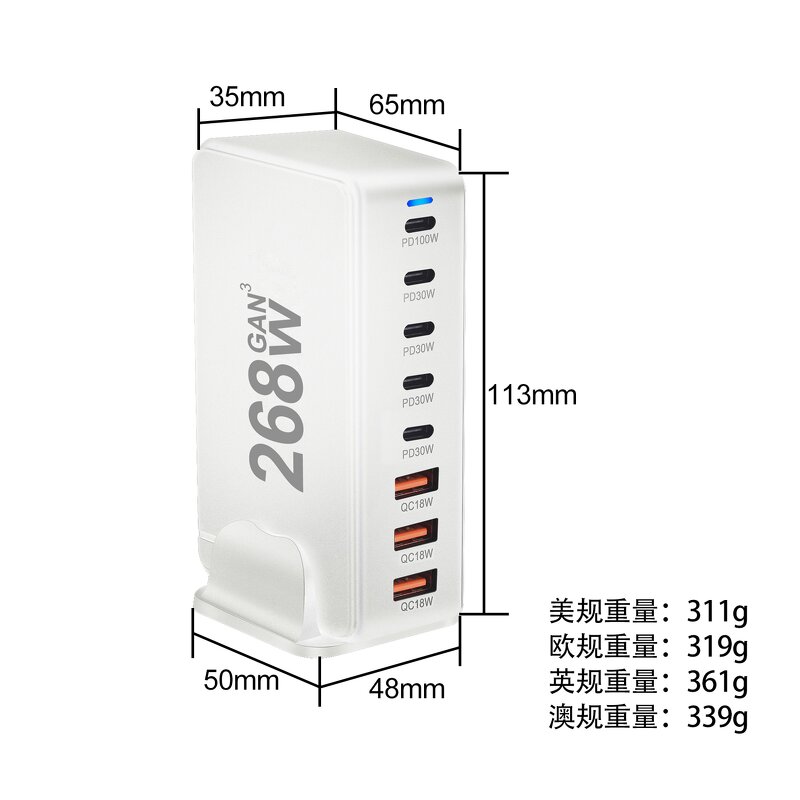 Charger Manufacturer - 268W GaN MultiPort Desktop Universal Fast Charger
