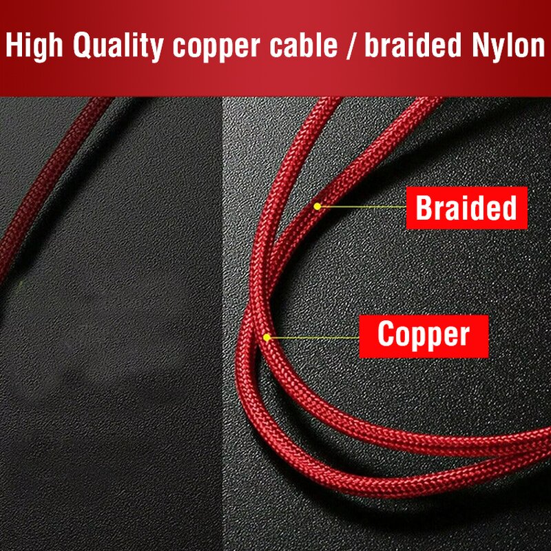 USB Cable Manufacturer - 3 in 1 Nylon Braid Fast Charging Cable