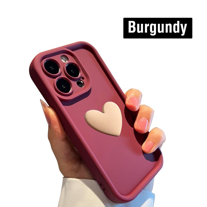 iPhone Case Factory - OEM 3D Heart Silicone Gel Matte Case for iPhone XR