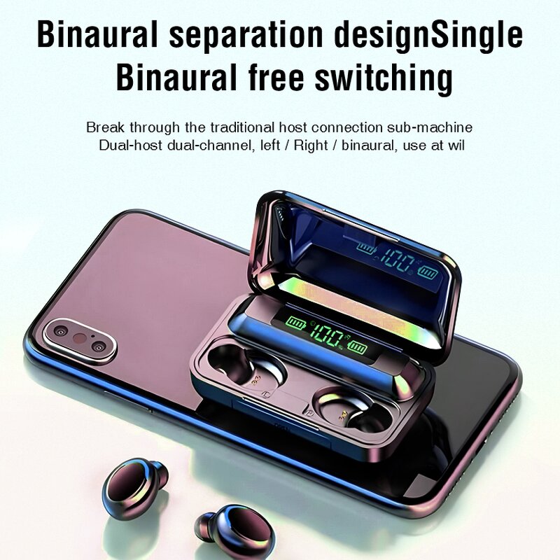 Bluetooth Earphones Supplier - F9 IPX7 Waterproof Noise Cancelling Earbuds