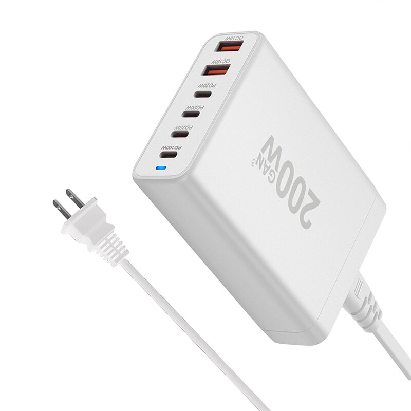 Charger Factory - 200W GaN Desktop Universal Fast Charger 4+2 Port