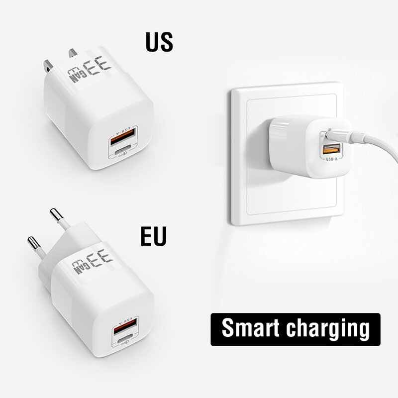 Charger Factory - 33W GaN Dual Port Foldable Fast Wall Charger