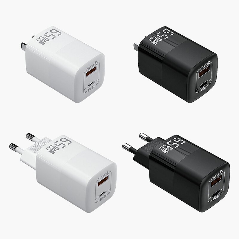 Charger Supplier - 65W GaN PD Foldable Dual Port Wall Adapter for Laptop