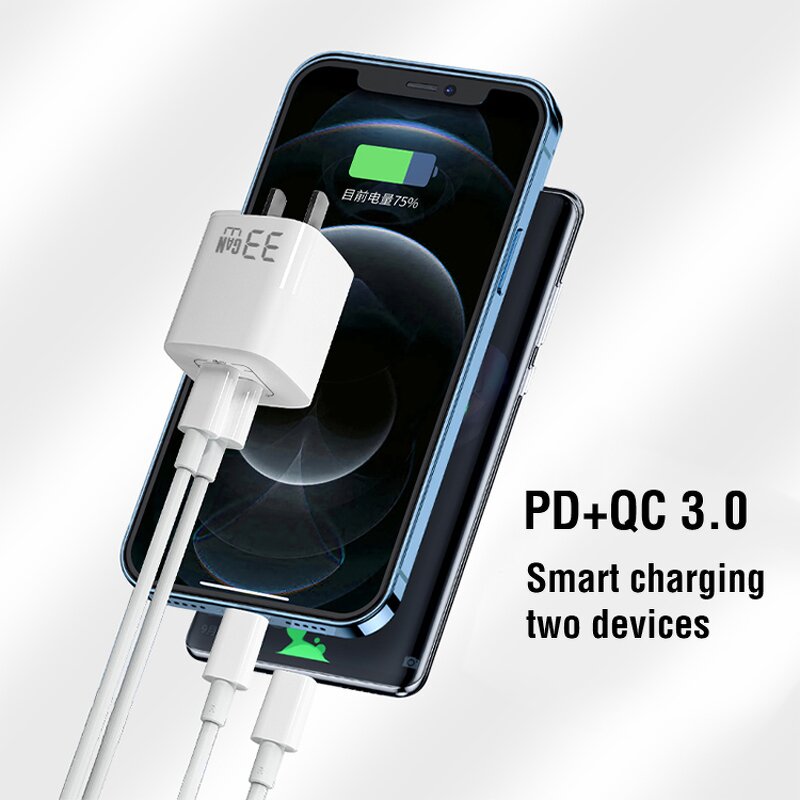 Charger Factory - 33W GaN Dual Port Foldable Fast Wall Charger