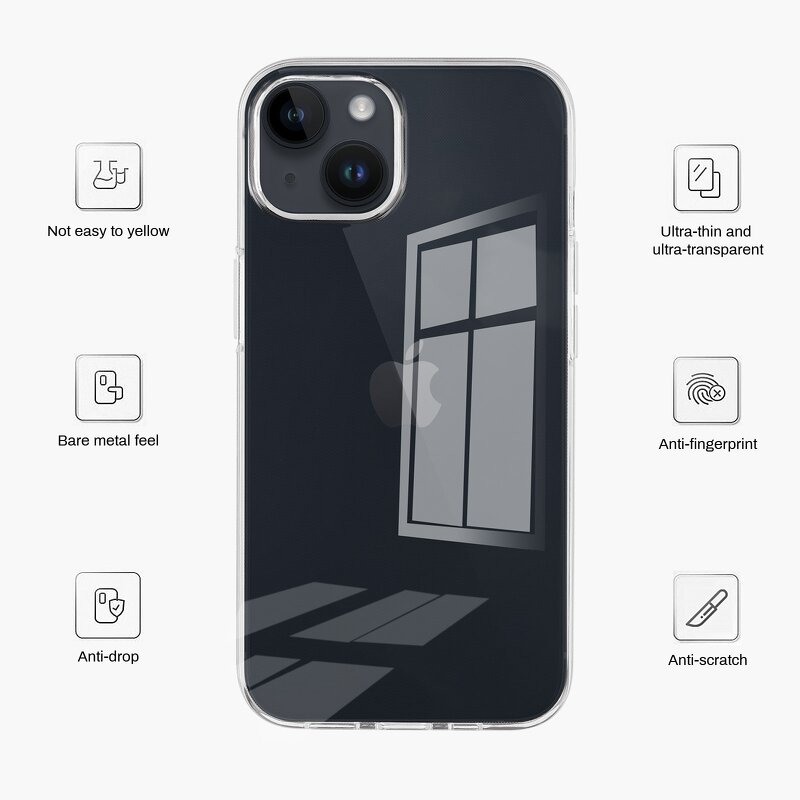 iPhone Case Factory - 2.0mm Clear TPU Shockproof Case for iPhone 14 Series