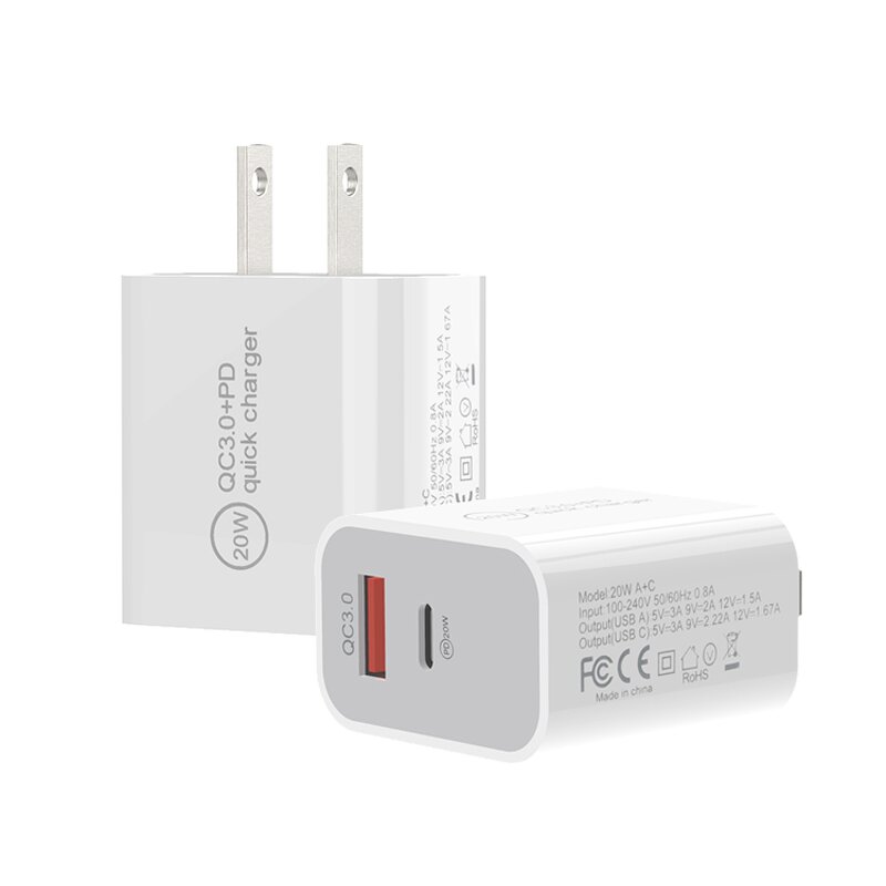 Charger Manufacturer - 20W Dual Port QC3.0 PD Fast Wall Charger
