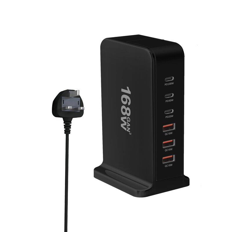 Charger Factory - 168W GaN Portable Desktop Fast Charger 3+3 Port